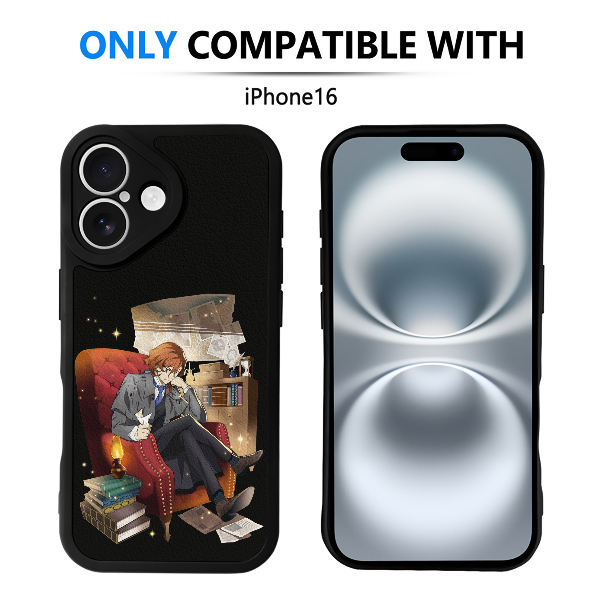 （画像用） 文豪ストレイドッグス Bungo Stray Dogs 【iPhone 16シリーズ対応】シリコンスマホケース（レザー調） 材質：シリコン